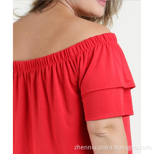 OEM Women Plus Size Off Shoulder fashion Blouse